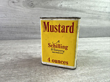 Vintage Schilling MUSTARD 4 oz Yellow Spice Tin Empty picture