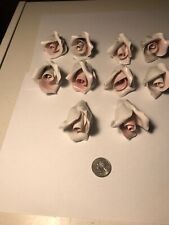 T88 Lot of 50 Pink Capodimonte Roses Porcelain Lamp Chandelier Flowers picture