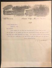 1903 Letter A. Bushnell Pine & Oak Lumber 903 Broadway Kansas City, Missouri picture