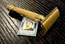 Vintage 1920s Gillette Old Type Open Comb Gold Tone Razor/Ball End/w Blade picture