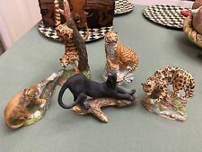 Franklin Mint Great Cats of the World Figurine SET 5 VTG picture