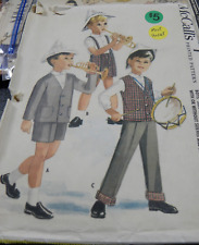 Vintage McCall's 5841 Sewing Pattern '61 Boys Suit w Jacket Pants Shirt Size 1 picture