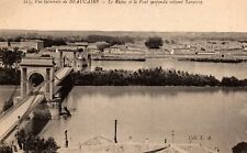 Beaucaire France Suspension Bridge over Rhone River to Tarascon Old Postcard  picture