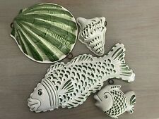 Vintage MCM Mid Century ABC Bassano Italian Ceramiche Hanging Molds Fish Shells picture