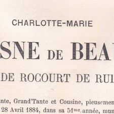 Charlotte Du Fresne De Beaumez De Rocourt De Ruitz 1884 picture