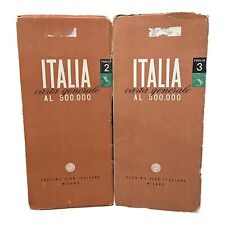2 Vintage Italian Italia Italy Touring Club Map Carta Foglio 2 & 3 picture