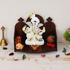 Marble Ganesha Idols for Car, Home, Mandir, Pooja, Office. (3X 2.5X 1.5 Inches) picture