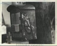 1990 Press Photo Graffiti covered Egbert Avenue firebox, West Brighton picture