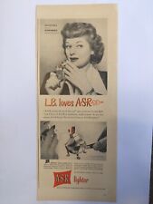 1948 vintage ASR lighter print ad, Lucy Ball loves ASR picture