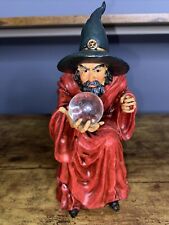 Vintage 1996 Summit Collection Myths& Legends Wizard Sitting on Skulls Statue picture