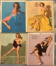 Lot of 4 Vintage Mutoscope Arcade Exhibit Pin-Up Girlie Cards GGA w/ Earl Moran picture
