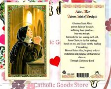 Saint St. Alice with Prayer - Patron Saint of Paralysis - Laminated Holy Card picture