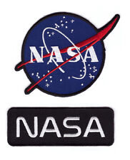 2pc Black NASA Crew Uniform Space Shuttle Costume Patch Iron on picture