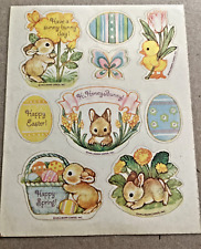 Vintage Hallmark EASTER Hi, Honey BunnySticker Sheet - picture