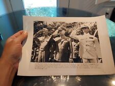 WWII Press Photo 1945 Eisenhower, Adm Kirk, Gen Wilby Salute West Point NY WW2 picture