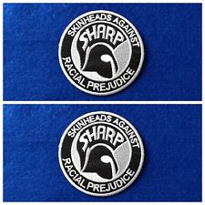 A Pair Of SHARP Skinheads Against Racial Skinhead Patches Sew / Iron On Badges picture
