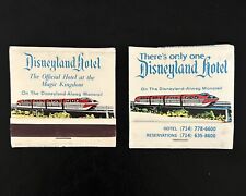 Rare Pair Unused 60’s & 70’s Disneyland Hotel Red (Mark 1) Monorail Matchbook picture