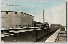 Postcard Clovis New Mexico Train Yard Santa Fe RR Cars ca1915 picture