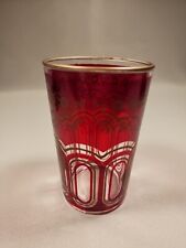 Antique Drinking Glass Ruby Red w/ Gold Paint  1 Inch Bottom picture