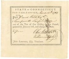 1783-1788 dated Pay Table Office Order from War Taxes signed by Oliver Wolcott,  picture