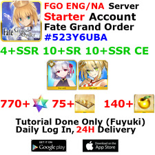 [ENG/NA][INST] FGO / Fate Grand Order Starter Account 4+SSR 70+Tix 770+SQ #523Y picture