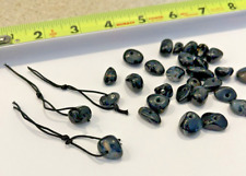 30 Black Vintage Beads Stones Mourning Beads Crafts Various Sizes 1/2