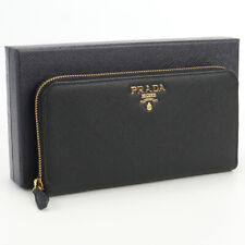Used Prada Zip Around Long Wallet Leather Brand 1Ml506 Zlp F061H Rank A Us-2 picture