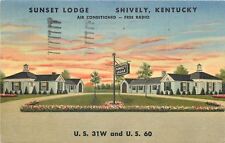 Shively Kentucky~Sunset Lodge~1950 Postcard picture