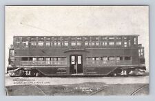 Columbus OH-Ohio, Double Decker Street Car, Trolley, Tram, Vintage Postcard picture