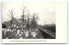 c1910 TELFORD PA OLD ROCKHILL MENNONITE MEETING HOUSE RAILROAD POSTCARD P3912 picture