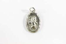 Vintage Haywood Patron Saint Christopher & Jesus Oval Medal Charm in Sterling Si picture