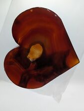 Natural  Crystal  Carnelian Heart With Druzy Center LARGE 3.88