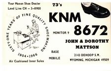 Vtg Ham/CB Radio Card Shoemaker (Cobbler) Wyoming MI picture