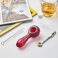 4 Inch Tobacco Smoking Glass Pipe with Box Frit Storm Pipe Collection Hand Pipe picture