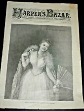JAN 19, 1889, HARPERS BAZAR NEWSPAPER FRONT COVER ONLY ~ ROSINA SHERWOOD DRAWING picture