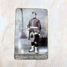 1880s Scottish Highlander Cabinet Card Photo Crossmyloof Studio Glasgow TF5-L3 picture