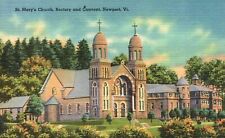 Vintage Postcard 1930's St. Mary's Church Rectory and Convent, Newport Vermont picture