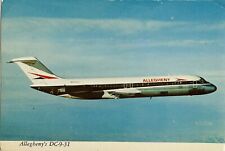 Allegheny Airlines Postcard - Douglas DC--31 in flight picture