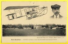 cpa rare PORT AVIATION L'Aviator Belgian DIDIER on BIPLAN stabilizer DOUTRE picture