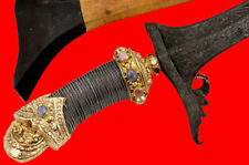Super Rare Indonesian KRIS KERIS Dagger, Solid Gold Jeweled Hilt, 17th C. Blade. picture