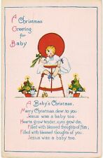 Christmas Baby In A High Chair 1910 Unused  picture