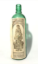 Vintage Green Glass 10.5” Medicine Bottle- Jayne’s Expectorant-Full Label. Tonic picture