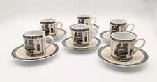 Vintage Limoges Fathi Mahmoud Egyptian Scenes Espresso Cup And Saucers Set .  picture