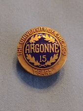 Argonne 15 yr 1/10 10K Gold Lapel Service Award Pin, University of Chicago,Rare picture