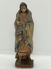 Vintage St. Kateri Tekakwitha 3 Inch Wood Carved Figurine picture