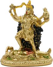 Antique Gold Hindu God Kali Statue – Indian Idol Murti Pooja Item Kali Maa Figur picture