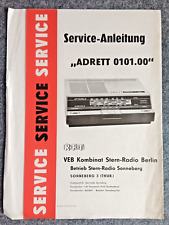 RFT Service Instructions Adrett 0101.00 VEB Star Radio picture