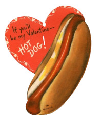 Vintage Hallmark Valentine Card If You'll Be Mine Hot Dog picture