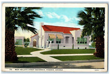 1928 View Of West Willeta Street Residence House Phoenix Arizona AZ Postcard picture
