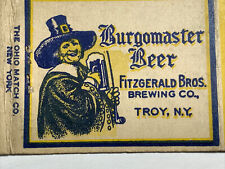 Beer Matchbook Cover Burgomaster Fitzgerald Bros Troy New York picture